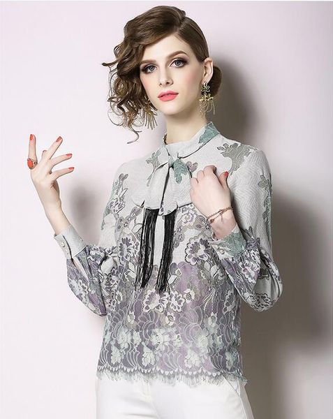 spring new korean women's long-sleeved lace linen shirt stand collar slim fit tie waist openwork flower explosions, White
spring new korean women's long-sleeved lace linen shirt stand collar slim fit tie waist openwork flower explosions, White