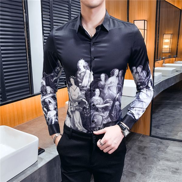 2020 european style long sleeve mens dress shirts camisa masculina club party prom streetwear social clothing casual men shirt, White;black
2020 european style long sleeve mens dress shirts camisa masculina club party prom streetwear social clothing casual men shirt, White;black