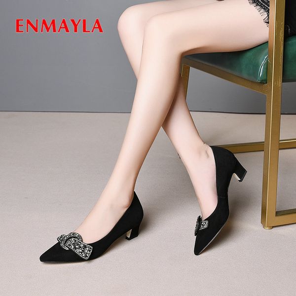 enmayla 2020 elegant pointed toe wedding ladies shoes slip-on women pumps basic high heels kid suede square heel shoes woman, Black
enmayla 2020 elegant pointed toe wedding ladies shoes slip-on women pumps basic high heels kid suede square heel shoes woman, Black
