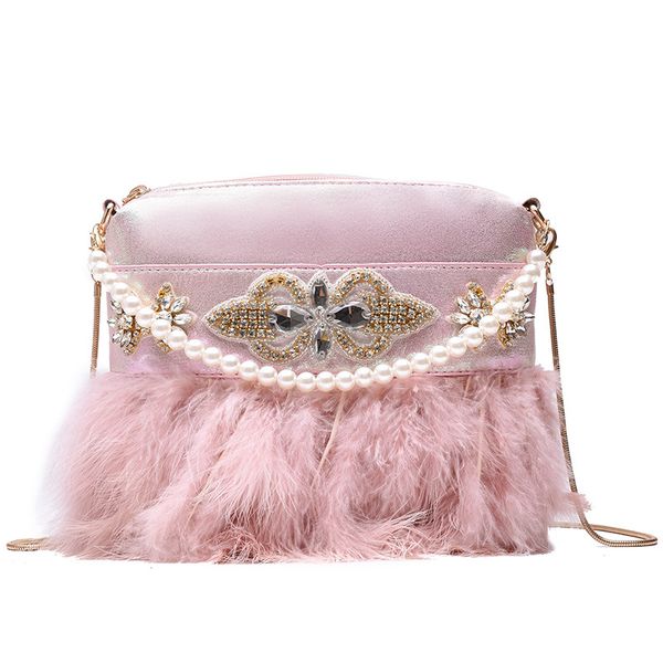 women feather handbag retro fashion bag rhinestone shoulder bag artificial fur chain messenger pearl chain crossbody
women feather handbag retro fashion bag rhinestone shoulder bag artificial fur chain messenger pearl chain crossbody