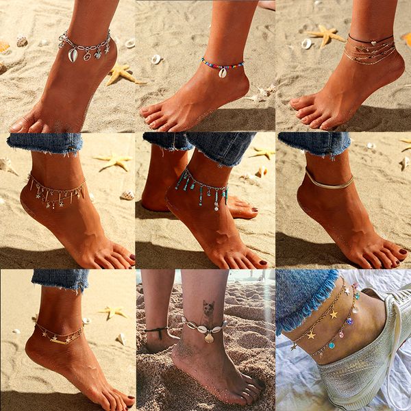 starfish pendant anklets 2019 for women new stone beads shell anklet bohemian bracelets on leg boho ocean jewelry wholesale, Red;blue 
starfish pendant anklets 2019 for women new stone beads shell anklet bohemian bracelets on leg boho ocean jewelry wholesale, Red;blue