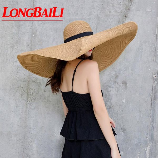 longbaili summer 30cm super-large brim straw sun beach hat for women swds151, Blue;gray
longbaili summer 30cm super-large brim straw sun beach hat for women swds151, Blue;gray
