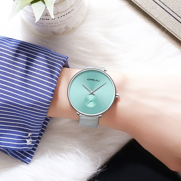 2019 ladies watch crrju women's watches fashion minimalist waterproof slim band watches for women, Slivery;brown
2019 ladies watch crrju women's watches fashion minimalist waterproof slim band watches for women, Slivery;brown