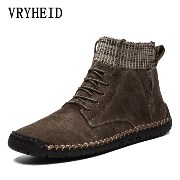 vryheid autumn winter casual shoes men genuine leather handmade vintage high male boots warm sneakers hombres plus sizes 48, Black
vryheid autumn winter casual shoes men genuine leather handmade vintage high male boots warm sneakers hombres plus sizes 48, Black