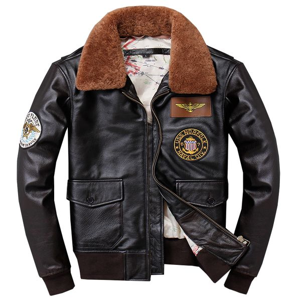 men's leather & faux 2021 vintage brown men world war ii pilot jacket plus size xxxl genuine cowhide american coat, Black
men's leather & faux 2021 vintage brown men world war ii pilot jacket plus size xxxl genuine cowhide american coat, Black