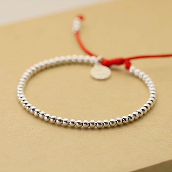 new s925 sterling silver beads bracelet handmade lucky red rope bangle nice jewelry cx200623, Black
new s925 sterling silver beads bracelet handmade lucky red rope bangle nice jewelry cx200623, Black