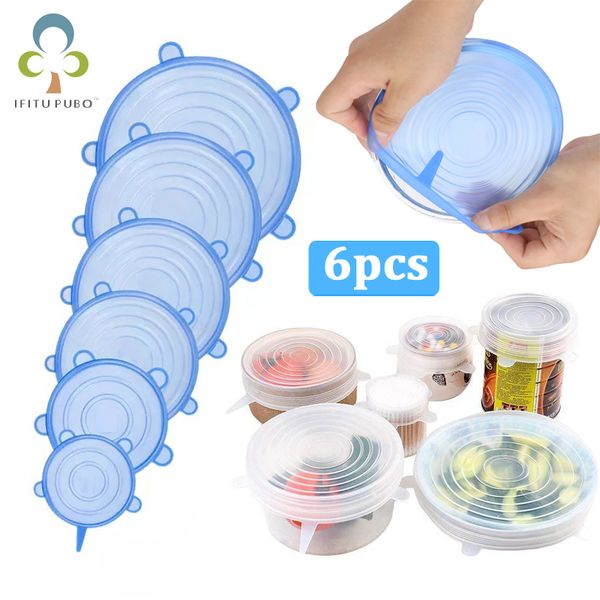 6 pcs reusable packaging cover silicon fresh-keep sealing cap vacuum stretch silicone lids kitchen silicone cover zxh
6 pcs reusable packaging cover silicon fresh-keep sealing cap vacuum stretch silicone lids kitchen silicone cover zxh