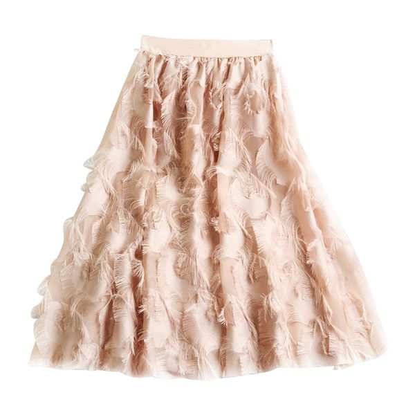 2019 fashion women skirt high waist fake elegant chiffon feather pattern tulle skirts elastic tassel pleated midi skirts, Black
2019 fashion women skirt high waist fake elegant chiffon feather pattern tulle skirts elastic tassel pleated midi skirts, Black