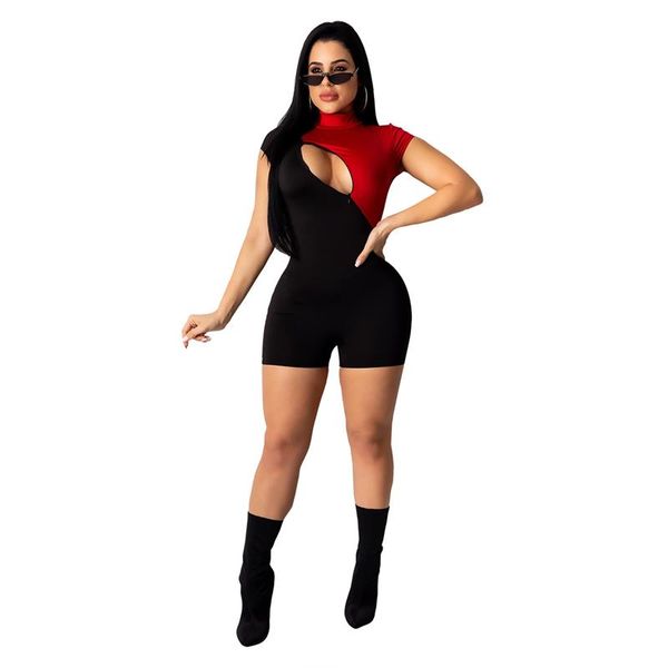 jumpsuit women bodycon romper short sleeve color block bodysuit women zipper jumpsuit elegant polyester, Black;white
jumpsuit women bodycon romper short sleeve color block bodysuit women zipper jumpsuit elegant polyester, Black;white