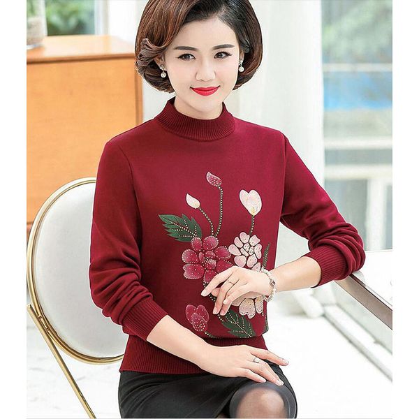 women's sweater winter knit sweater pullover middle-aged long sleeve round neck plus velvet thickening warm bottoming shirt top, White;black
women's sweater winter knit sweater pullover middle-aged long sleeve round neck plus velvet thickening warm bottoming shirt top, White;black