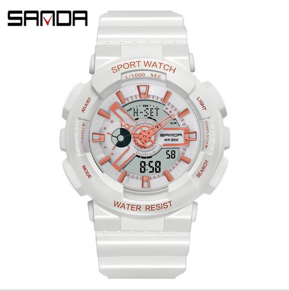 sanda new girls watches women watch waterproof multi-function luminous sports double display student couple electronic watches, Slivery;brown
sanda new girls watches women watch waterproof multi-function luminous sports double display student couple electronic watches, Slivery;brown