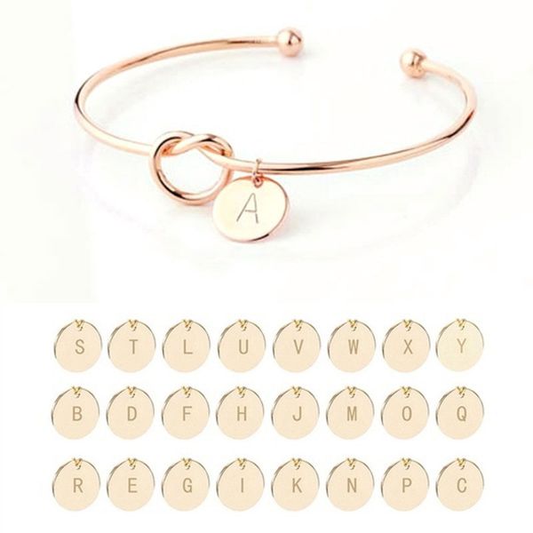 26 letters initial bracelets cuff silver gold color disc alphabet knot open bangle for women family jewelry gifts, Black
26 letters initial bracelets cuff silver gold color disc alphabet knot open bangle for women family jewelry gifts, Black
