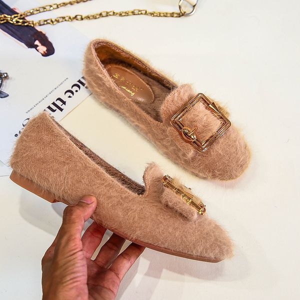 new ladies winter furry glitter shoe metal outdoor plush fur pregnant flats mocasines square buckle large size women shoes comfy, Black
new ladies winter furry glitter shoe metal outdoor plush fur pregnant flats mocasines square buckle large size women shoes comfy, Black