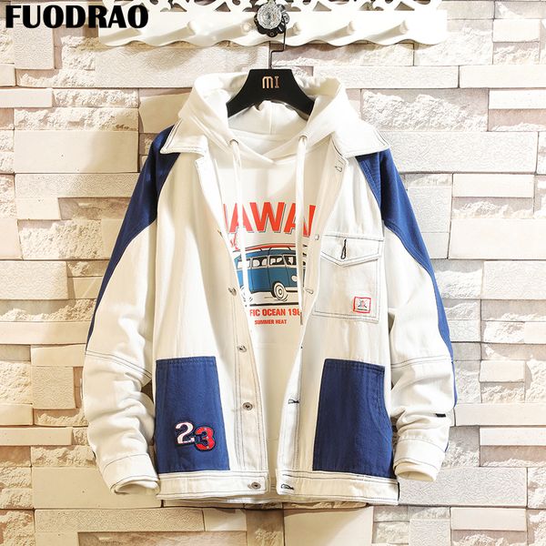 fuodrao denim jacket fashion patchwork bomber jacket men hip hop streetwear jaqueta masculina jeans coats men 5xl j148, Black;brown
fuodrao denim jacket fashion patchwork bomber jacket men hip hop streetwear jaqueta masculina jeans coats men 5xl j148, Black;brown
