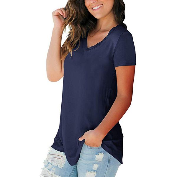 loose travel v neck pullover solid color ladies daily dating women t shirt summer short sleeve fashion soft casual, White
loose travel v neck pullover solid color ladies daily dating women t shirt summer short sleeve fashion soft casual, White