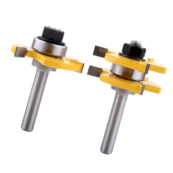 2pcs t shape tougue and groove router bits 1/4'' shank 3 teeth adjustable tenon cutter wood working tools
2pcs t shape tougue and groove router bits 1/4'' shank 3 teeth adjustable tenon cutter wood working tools