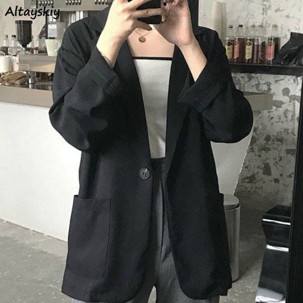 blazers women new 2020 pure black retro slim minimalist lady suit all-match korean style full sleeve spring chic outerwear, White;black
blazers women new 2020 pure black retro slim minimalist lady suit all-match korean style full sleeve spring chic outerwear, White;black