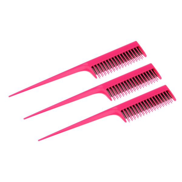 professional triple teasing and back combing hair comb in rose red, pack of 3, Silver
professional triple teasing and back combing hair comb in rose red, pack of 3, Silver