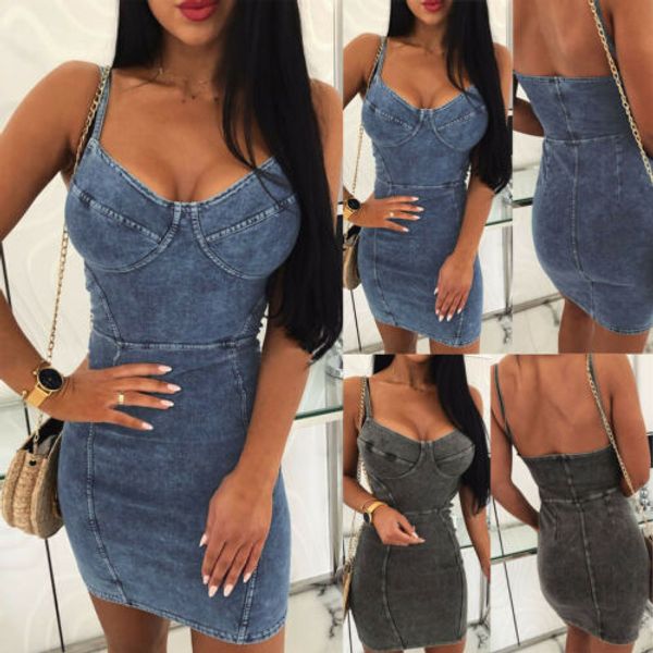 denim dress women summer bodycon denim look holiday dress backless clubwear ladies party mini, Black;gray
denim dress women summer bodycon denim look holiday dress backless clubwear ladies party mini, Black;gray