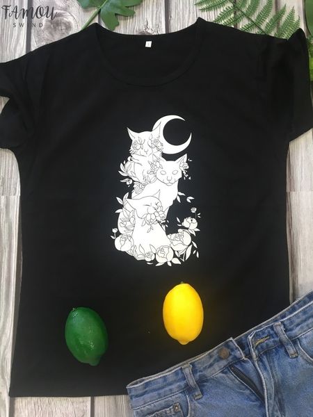 punk gothic cat head moon t shirt hipster fashion women 100% cotton aesthetic camisetas tee tshirt drop shipping, White
punk gothic cat head moon t shirt hipster fashion women 100% cotton aesthetic camisetas tee tshirt drop shipping, White