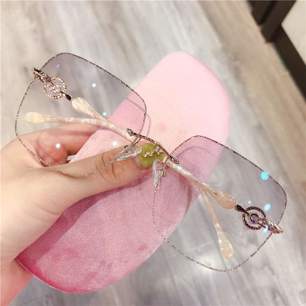 myopia female myopia frameless glasses cut border defense blue light matching degree finished glasses frame, Silver
myopia female myopia frameless glasses cut border defense blue light matching degree finished glasses frame, Silver