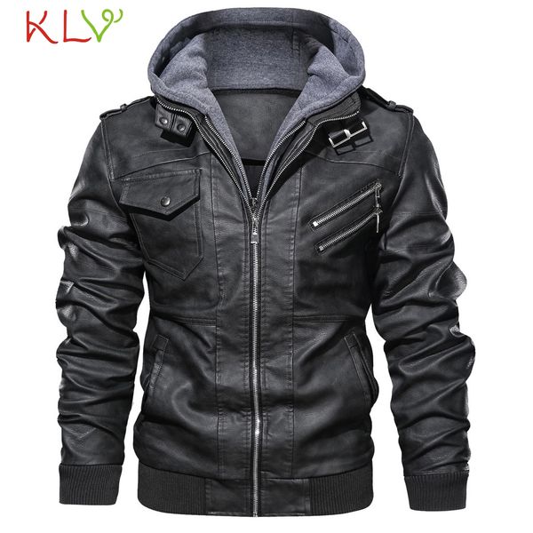 men jacket winter faux leather hoodie hat detachable casual men's jackets windbreaker overcoat 2019 streetwear clothes coat 19ag, Black;brown
men jacket winter faux leather hoodie hat detachable casual men's jackets windbreaker overcoat 2019 streetwear clothes coat 19ag, Black;brown