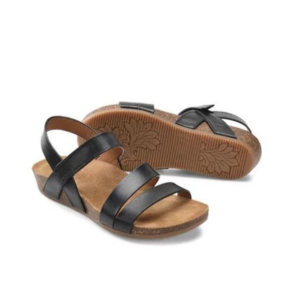 2020 casual thick bottom horizontal strap sandals female wedge heel shoes soft leather large size flat sandals#h4, Black
2020 casual thick bottom horizontal strap sandals female wedge heel shoes soft leather large size flat sandals#h4, Black