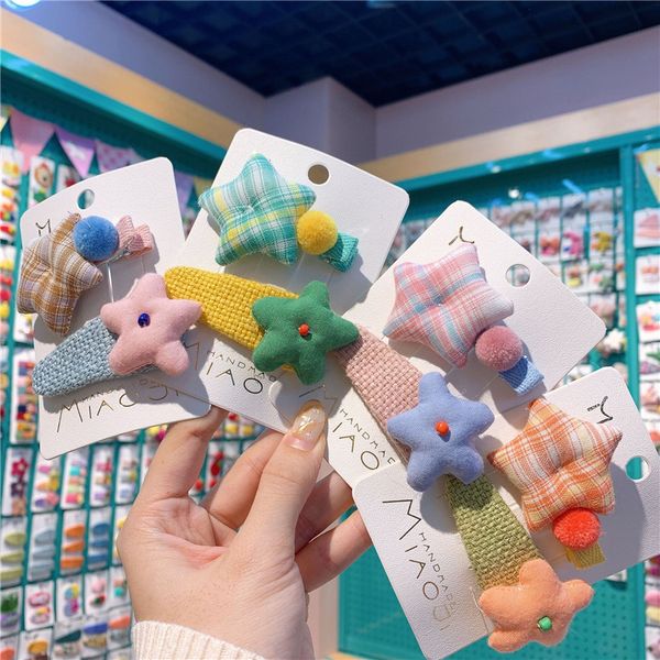 new korean pentagram check hair clip candy color children bb clip headdress set, Slivery;white
new korean pentagram check hair clip candy color children bb clip headdress set, Slivery;white