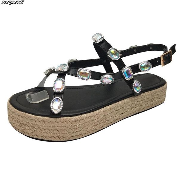 sagsce new 2020 platform sandals handmade rhinestones summer open toe sandals women comfortable plus size 37-43, Black
sagsce new 2020 platform sandals handmade rhinestones summer open toe sandals women comfortable plus size 37-43, Black
