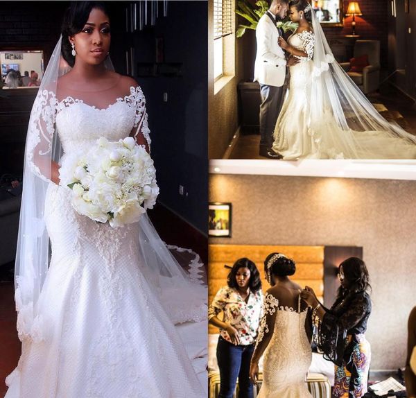 african black girl lace wedding dresses 2020 mermaid long sleeves garden country bride bridal gowns custom made plus size, White
african black girl lace wedding dresses 2020 mermaid long sleeves garden country bride bridal gowns custom made plus size, White
