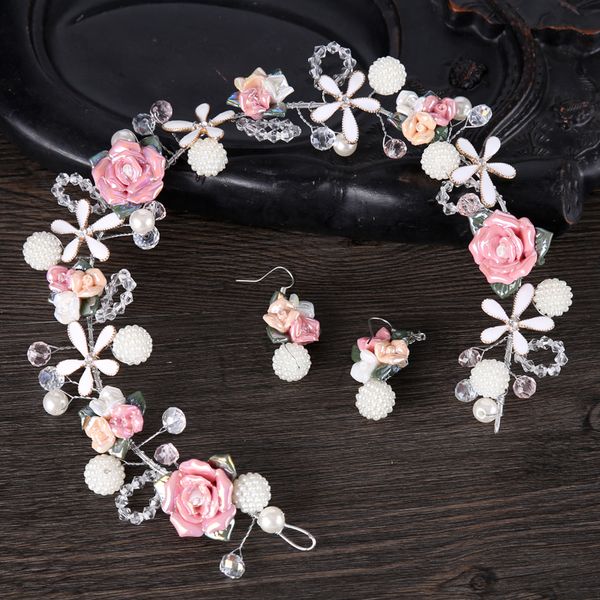 3pcs bride hair jewelry crystal pink ceramics flower wedding headband tiara women pearl hairband wedding hair accessories fd062, Golden;white
3pcs bride hair jewelry crystal pink ceramics flower wedding headband tiara women pearl hairband wedding hair accessories fd062, Golden;white