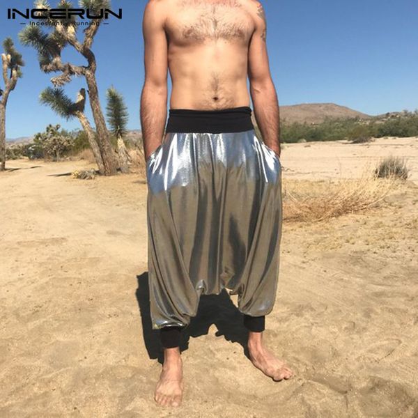punk style shiny harem pants mens baggy trousers drop crotch fashion trend elastic waist dancewear club crossfit joggers hombre, Black
punk style shiny harem pants mens baggy trousers drop crotch fashion trend elastic waist dancewear club crossfit joggers hombre, Black