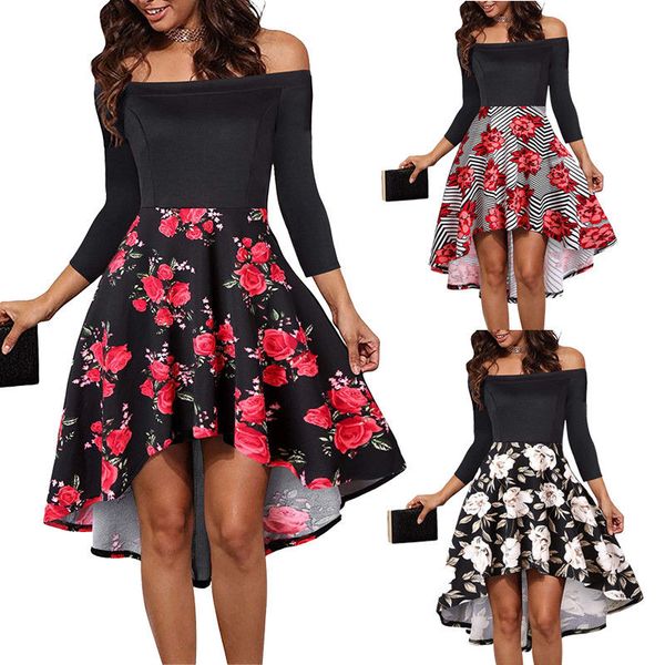 2019 new style fashion women's off shoulder dress party patchwork slash neck dresses long sleeve knee length, Black;gray
2019 new style fashion women's off shoulder dress party patchwork slash neck dresses long sleeve knee length, Black;gray