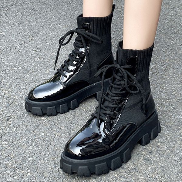 boots women leather lace-up gothic black sock platform boots fashion ladies shoes ankle platform shoes fashion botas mujer
boots women leather lace-up gothic black sock platform boots fashion ladies shoes ankle platform shoes fashion botas mujer