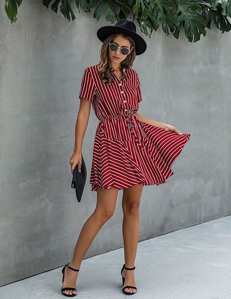 spring and summer new print shirt dress popular women's beach skirt in europe and america, Black;gray
spring and summer new print shirt dress popular women's beach skirt in europe and america, Black;gray