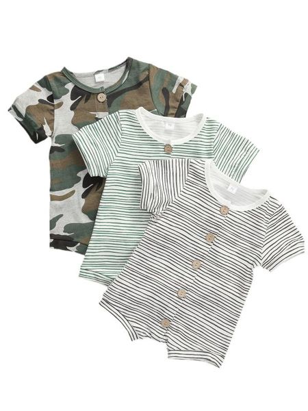 0-24m newborn infant baby boys rompers striped camouflage print short sleeve single jumpsuits, Blue
0-24m newborn infant baby boys rompers striped camouflage print short sleeve single jumpsuits, Blue
