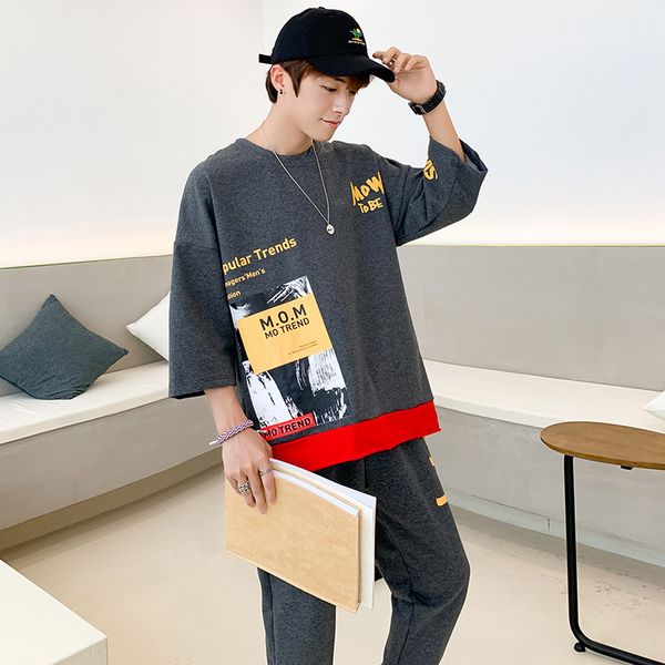 zhijing letter printed cotton men hoodies suit 2020 autumn loose casual youth men seven-quarter sleeve pants sports suit, Gray
zhijing letter printed cotton men hoodies suit 2020 autumn loose casual youth men seven-quarter sleeve pants sports suit, Gray