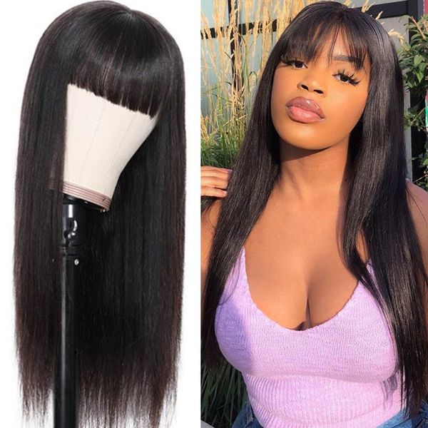 straight hair wig with bang human hair wigs for black women wig with bangs human hair dorisy, Black;brown
straight hair wig with bang human hair wigs for black women wig with bangs human hair dorisy, Black;brown