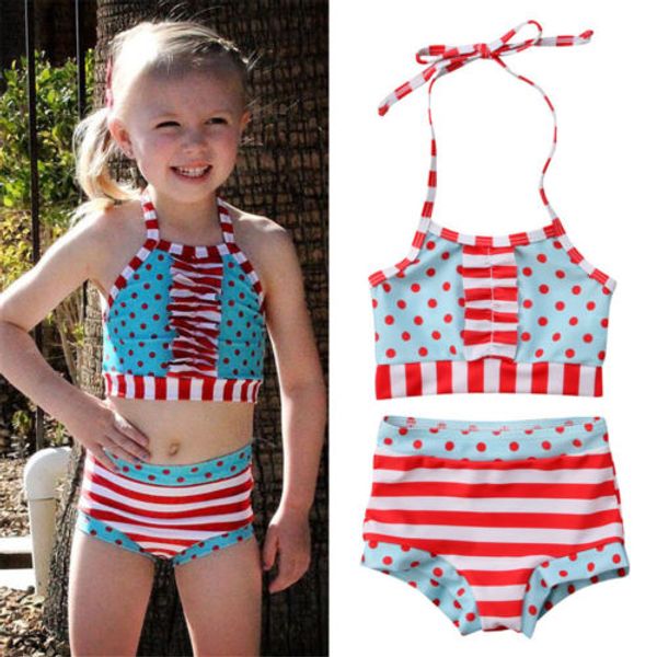 lovely kid baby girls 2pcs bikini polka dot print swimwear halter bandage swimsuit high waist bathing suit backless beachwear
lovely kid baby girls 2pcs bikini polka dot print swimwear halter bandage swimsuit high waist bathing suit backless beachwear