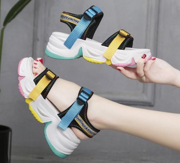 women's fashion casual summer sport sandals thick platform med heel shoes woman sandals, Black
women's fashion casual summer sport sandals thick platform med heel shoes woman sandals, Black