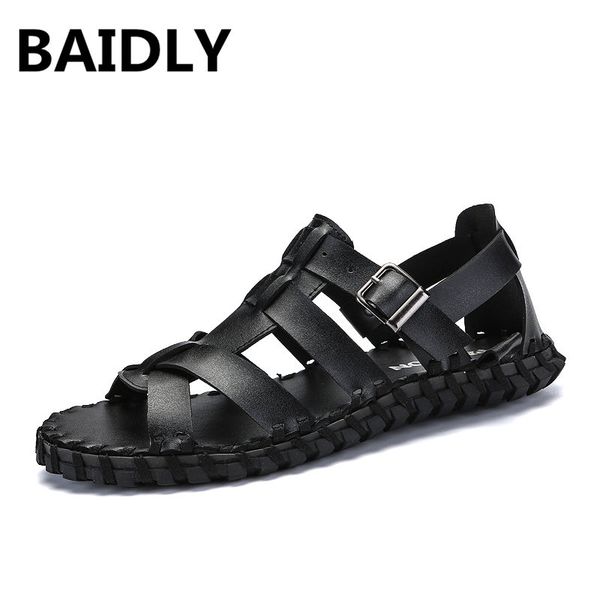 baidly men genuine leather sandals fashion slippers male breathable summer beach sandals casual men shoes, Black
baidly men genuine leather sandals fashion slippers male breathable summer beach sandals casual men shoes, Black