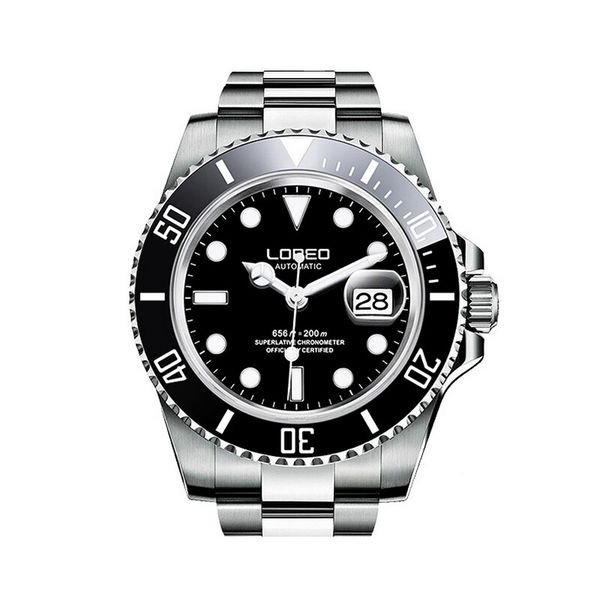 loreo mens sport luminous rotatable bezel 200m waterproof automatic self wind mechanical wrist watches - single calendar steel, Slivery;brown
loreo mens sport luminous rotatable bezel 200m waterproof automatic self wind mechanical wrist watches - single calendar steel, Slivery;brown