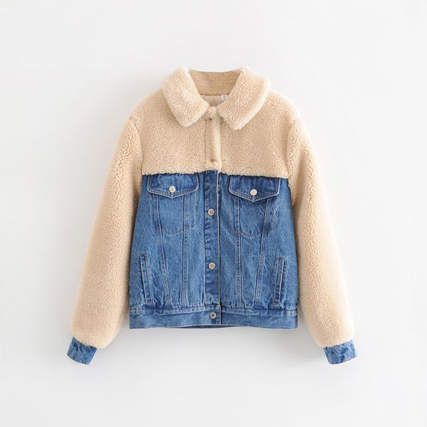 women fluffy coat berber fleece thick winter jeans casual patchwork jacket button pockets bear outwear coat jacket, Black;brown
women fluffy coat berber fleece thick winter jeans casual patchwork jacket button pockets bear outwear coat jacket, Black;brown