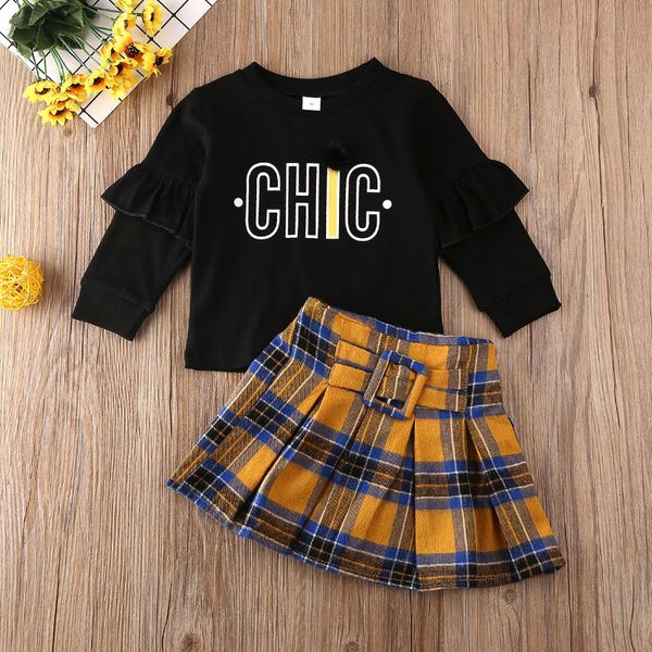 cute toddler baby kid girl outfits party long sleeve ruffles letter printed casual plaid skirt coat shirt, White
cute toddler baby kid girl outfits party long sleeve ruffles letter printed casual plaid skirt coat shirt, White