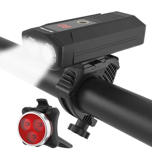 2019 new bike light usb rechargeable bicycle lights front rear 1200 lumen wide angle view headlight 18650 led light set
2019 new bike light usb rechargeable bicycle lights front rear 1200 lumen wide angle view headlight 18650 led light set