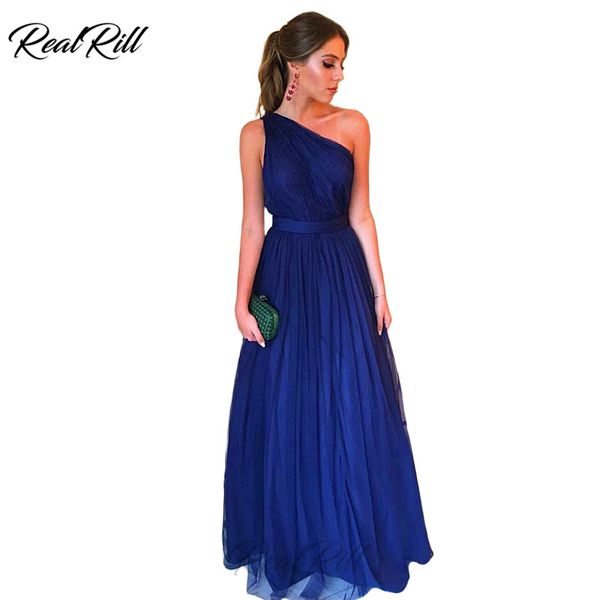real rill one shoulder prom dresses 2019 tulle floor length long a line dress for party, White;black
real rill one shoulder prom dresses 2019 tulle floor length long a line dress for party, White;black