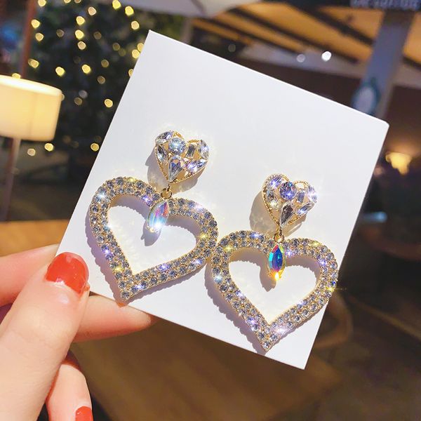korean new crystal big hollow heart long pendientes mujer moda bijoux elegant party earrings brincos jewelry, Silver
korean new crystal big hollow heart long pendientes mujer moda bijoux elegant party earrings brincos jewelry, Silver