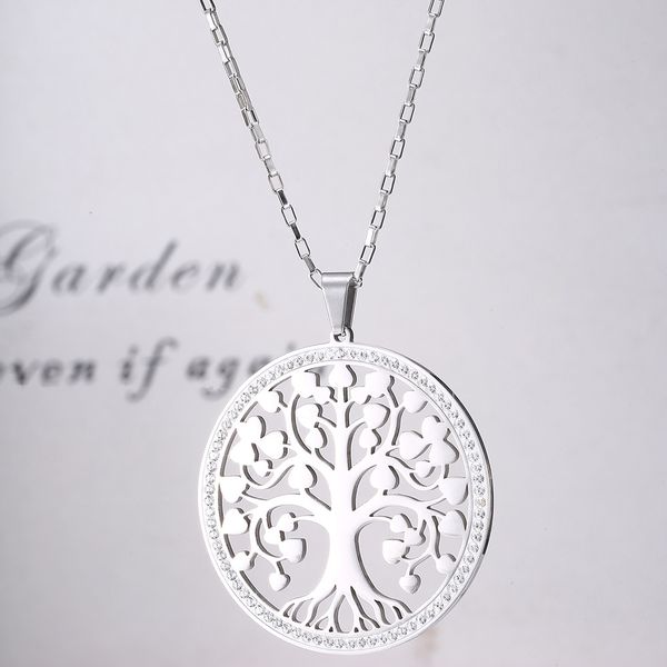 trendy tree of life round pendant necklace for women silver crystal heart long necklace valentine's day gift female jewelry 2019
trendy tree of life round pendant necklace for women silver crystal heart long necklace valentine's day gift female jewelry 2019
