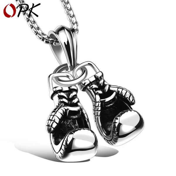 opk retro fitness boxing gloves titanium steel necklace lettering domineering fashion punk pendant men's accessories, Silver
opk retro fitness boxing gloves titanium steel necklace lettering domineering fashion punk pendant men's accessories, Silver