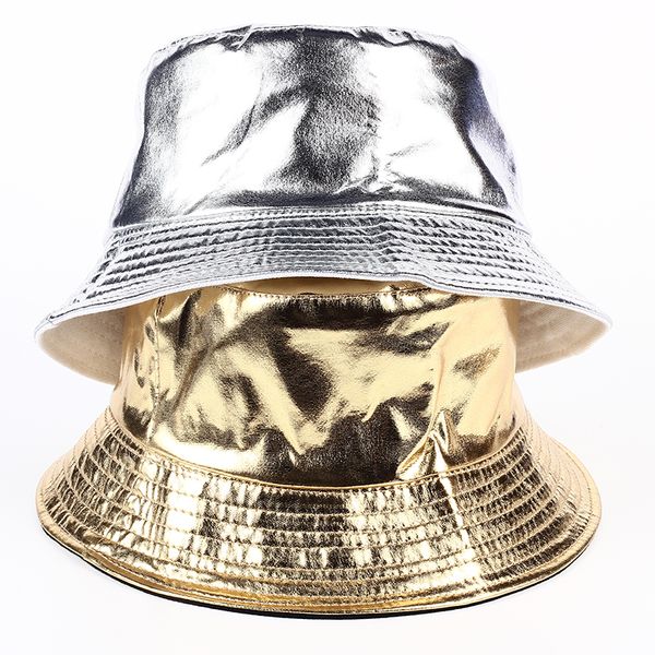 2017 new hip hop casual tide brand gold and silver bright color bucket hat leather bucket hats fashion men camping fishing hat, Blue;gray
2017 new hip hop casual tide brand gold and silver bright color bucket hat leather bucket hats fashion men camping fishing hat, Blue;gray
